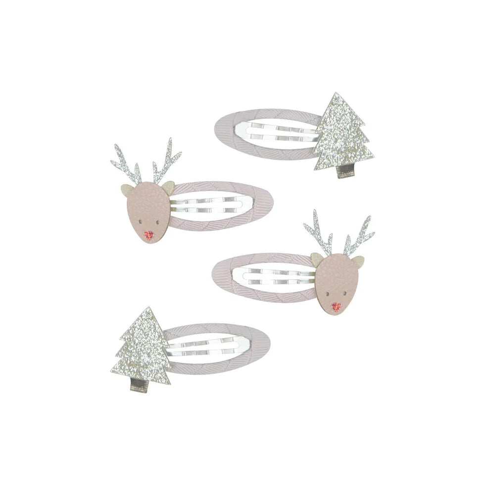 "Christmas Reindeer" Hair Clips