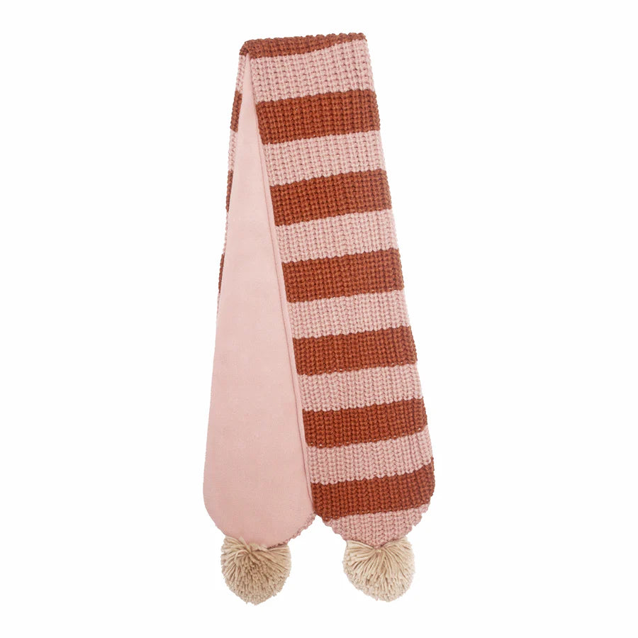 Cachecol riscas rosa