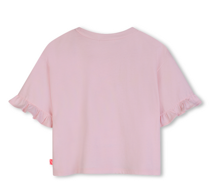 T-shirt de Manga Curta com Folhos -  Billieblush
