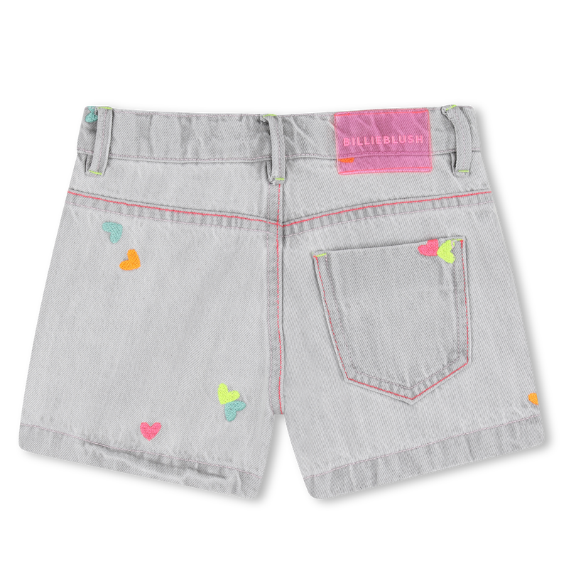 Shorts Vaqueros con Corazones Bordados - Billieblush