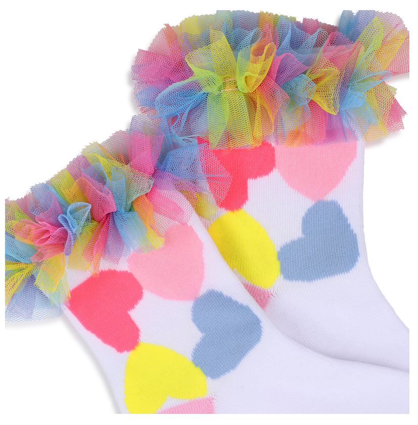 Calcetines con volantes de tul y corazones - Billiblush
