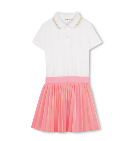 Vestido Polo com Saia Brilhante -  Billieblush