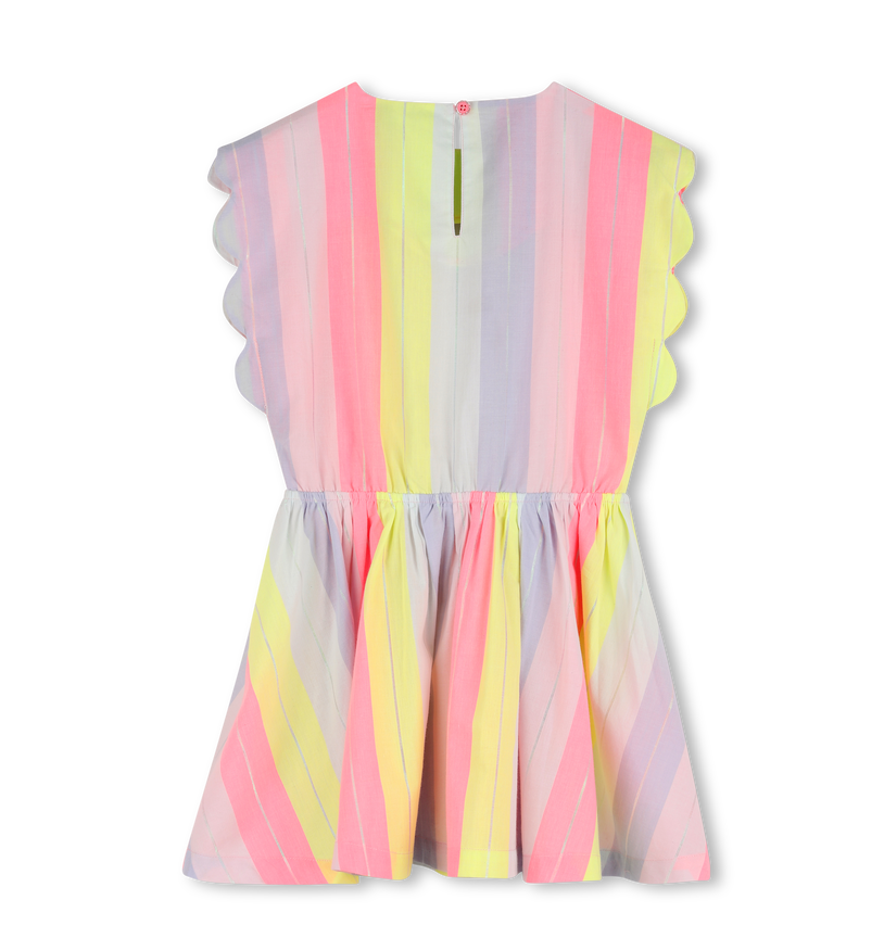 Vestido de Manga Curta às Riscas - Billieblush