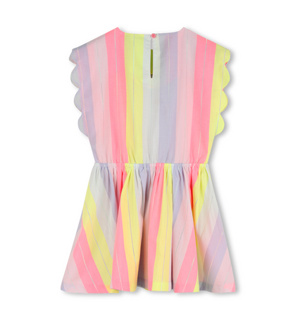 Vestido de Manga Curta às Riscas - Billieblush
