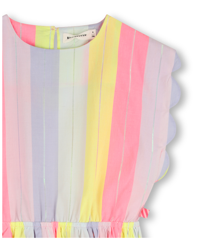Vestido de Manga Curta às Riscas - Billieblush