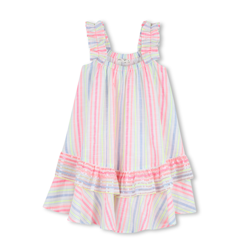 Vestido de rayas con volantes - Billieblush