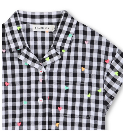 Camisa Vichy e Corações - Billieblush