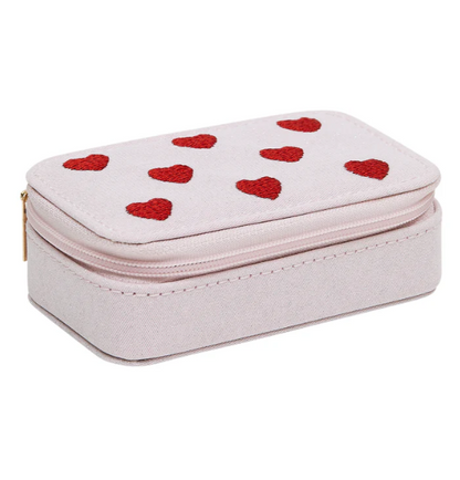 Mini Caixa de Jóias Coração Bordado