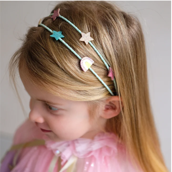 Double Rainbow and Stars Headband