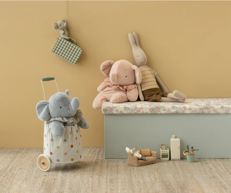 Elefante de peluche, Grande – Rosa pastel