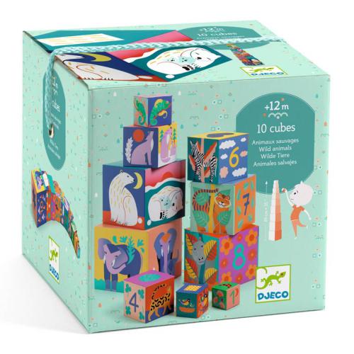 10 Stacking Cubes - Wild Animals