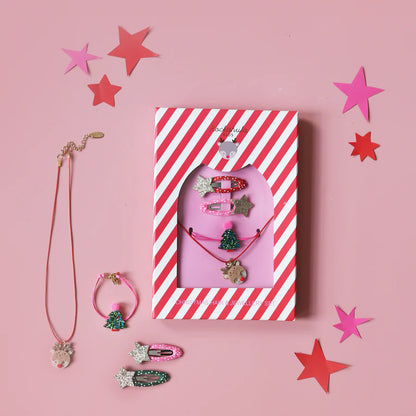 Conjunto de ganchos e colares de natal