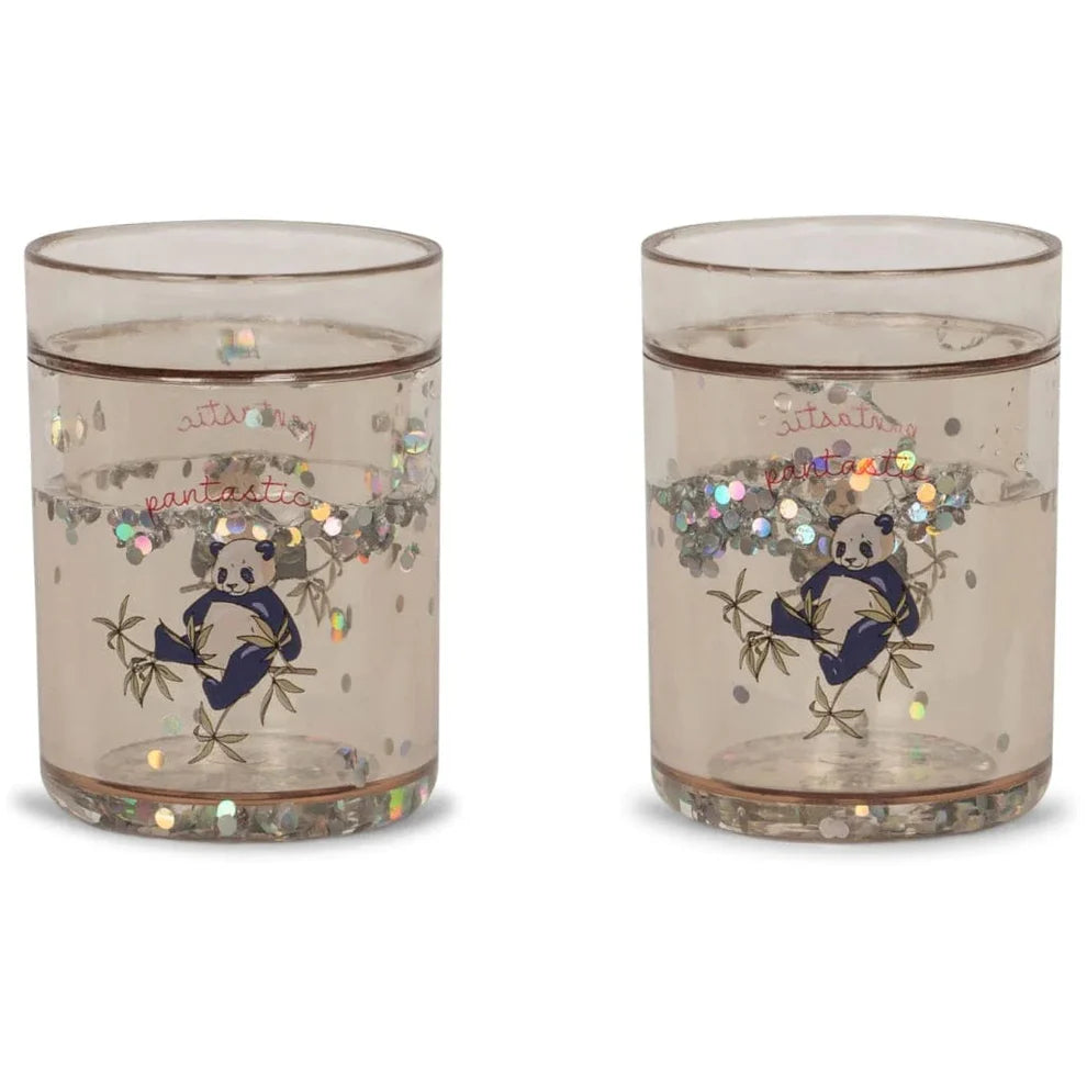 Pack of 2 cups with glitter