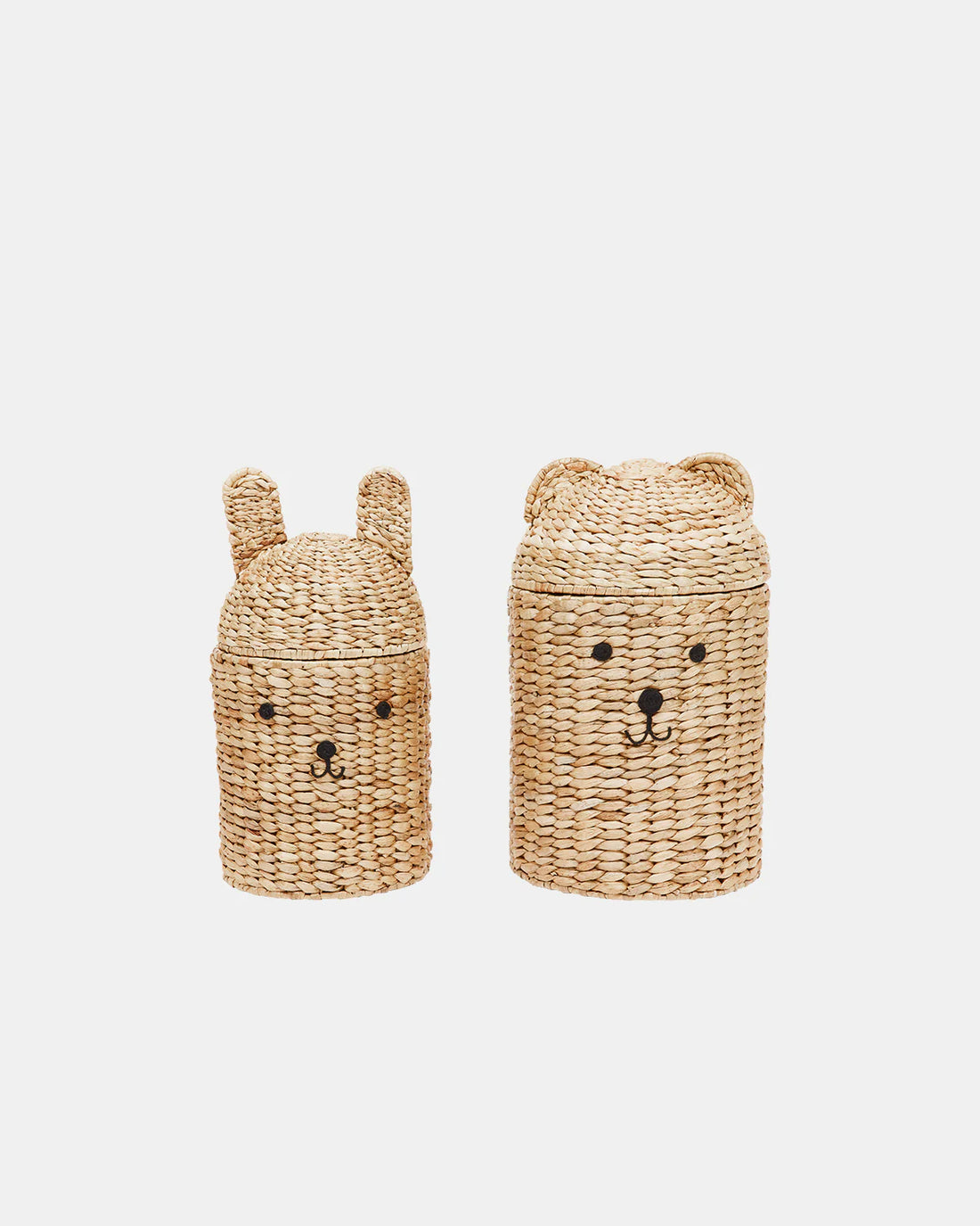 Conjunto de cestos de arrumação Urso e Coelho
