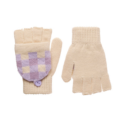 Luvas de Malha Gingham – Roxo