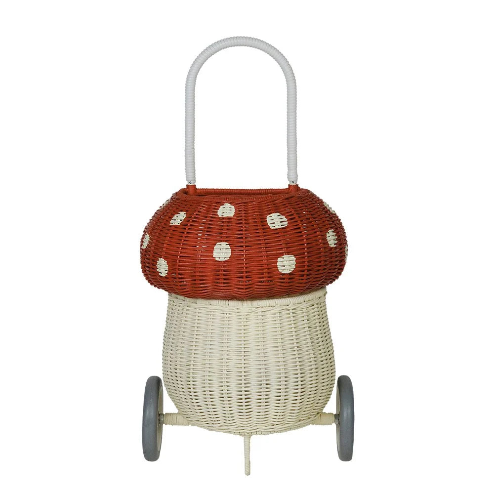 Cesta de la compra de ratán Olli Ella – Mushroom Luggy Red