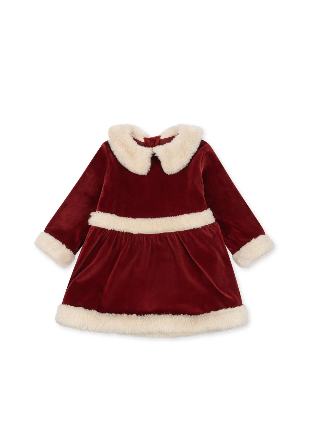 Vestido Clássico de Natal — Veludo Vermelho | Konges Sløjd