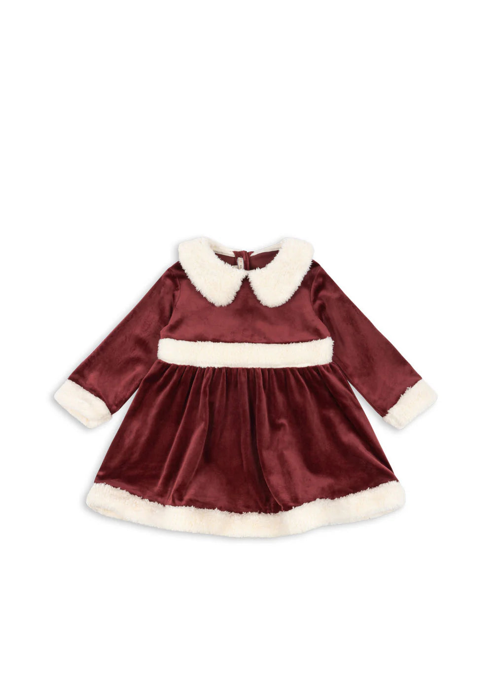 Vestido Clássico de Natal — Veludo Vermelho | Konges Sløjd