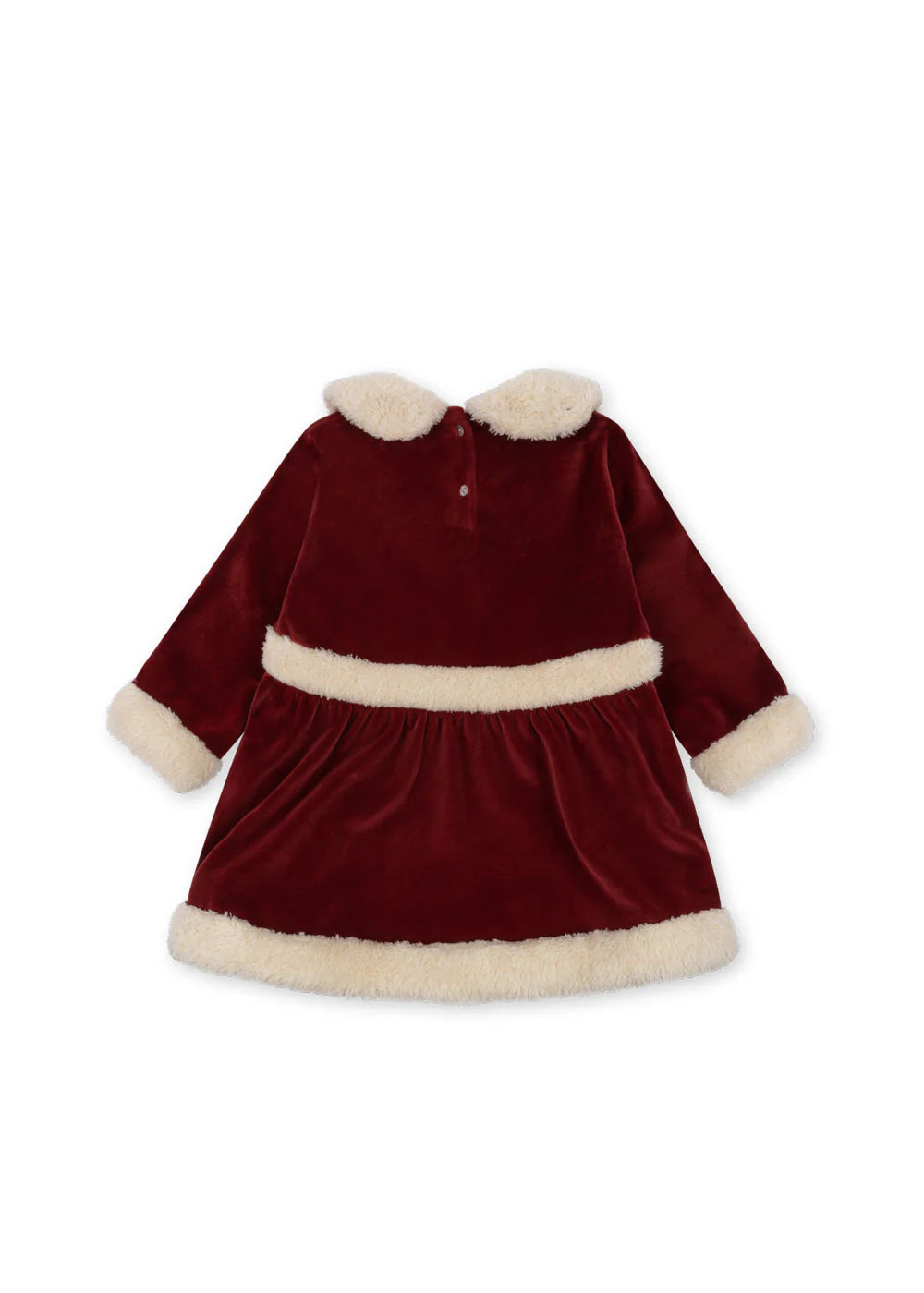Vestido Clássico de Natal — Veludo Vermelho | Konges Sløjd