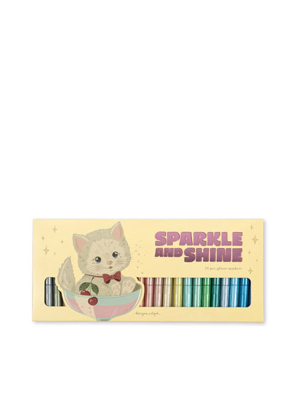 Marcadores Glitter Cat – 24 Unidades