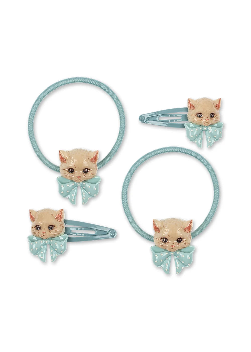 Conjunto de Ganchos e Elásticos Kitty para Criança