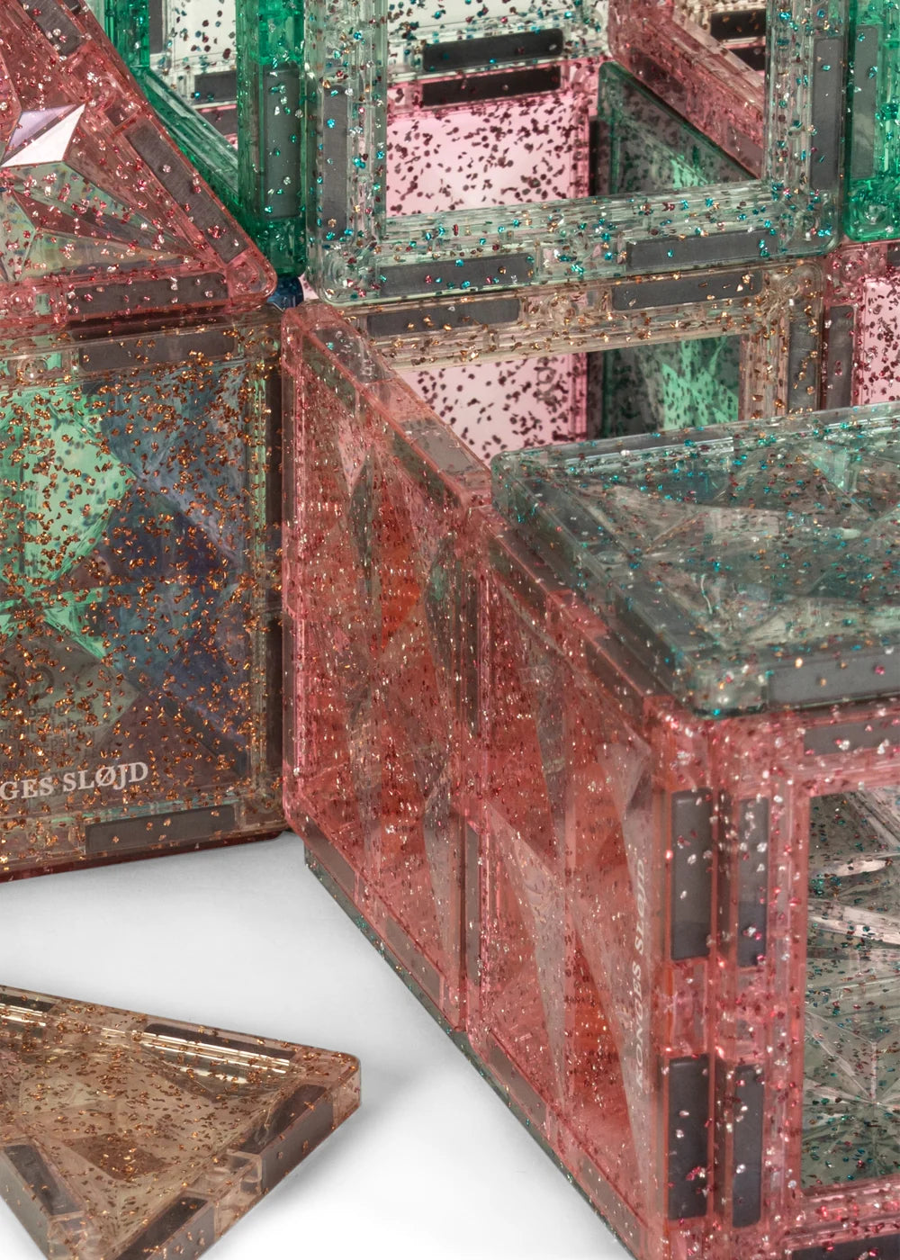 Conjunto de Construção Magnética com Glitter – 100 Peças