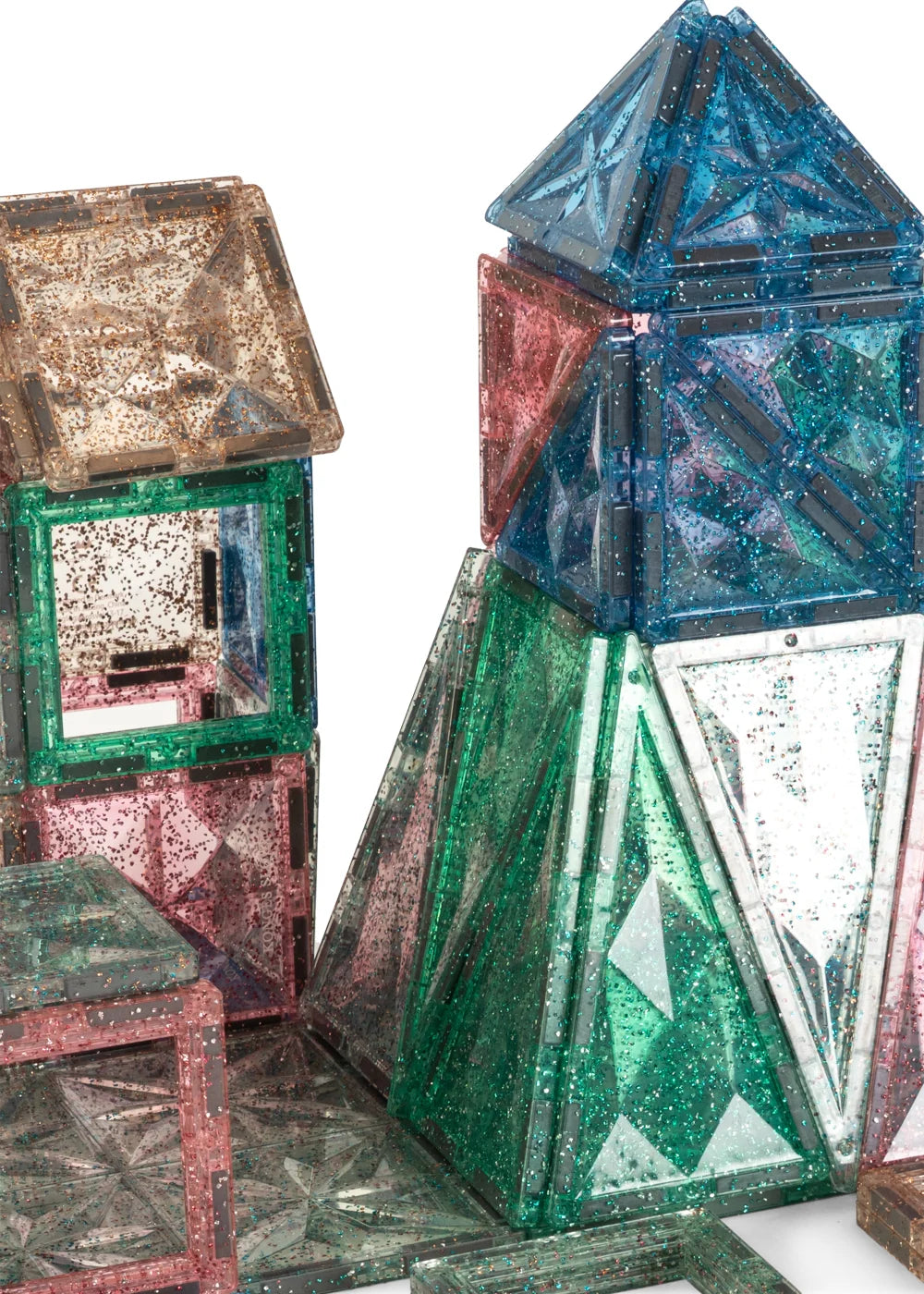 Conjunto de Construção Magnética com Glitter – 100 Peças