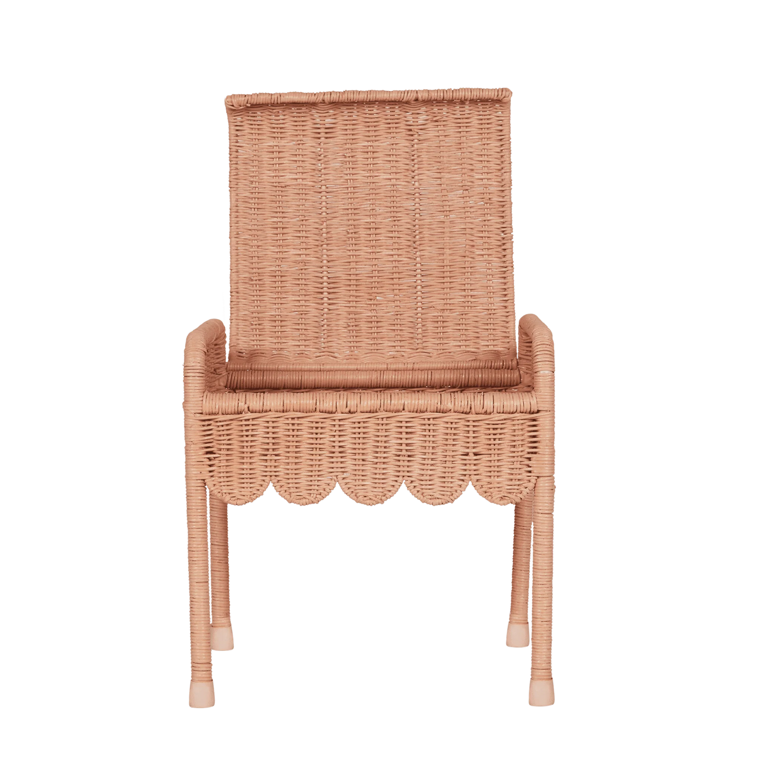 Olli Ella Petal Storie Stool Seashell Pink | Taburete de Almacenamiento de Ratán