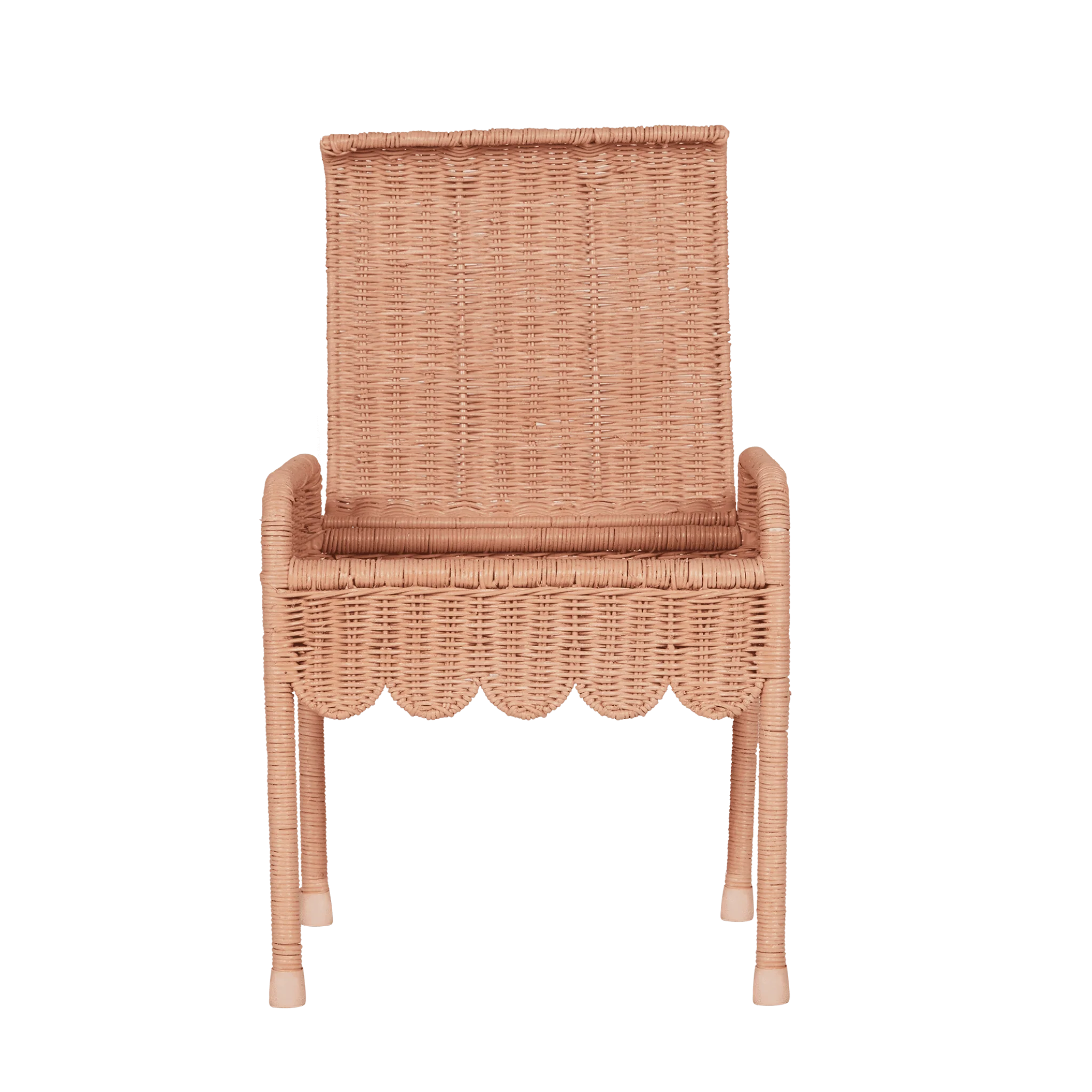 Olli Ella Petal Storie Stool Seashell Pink | Taburete de Almacenamiento de Ratán
