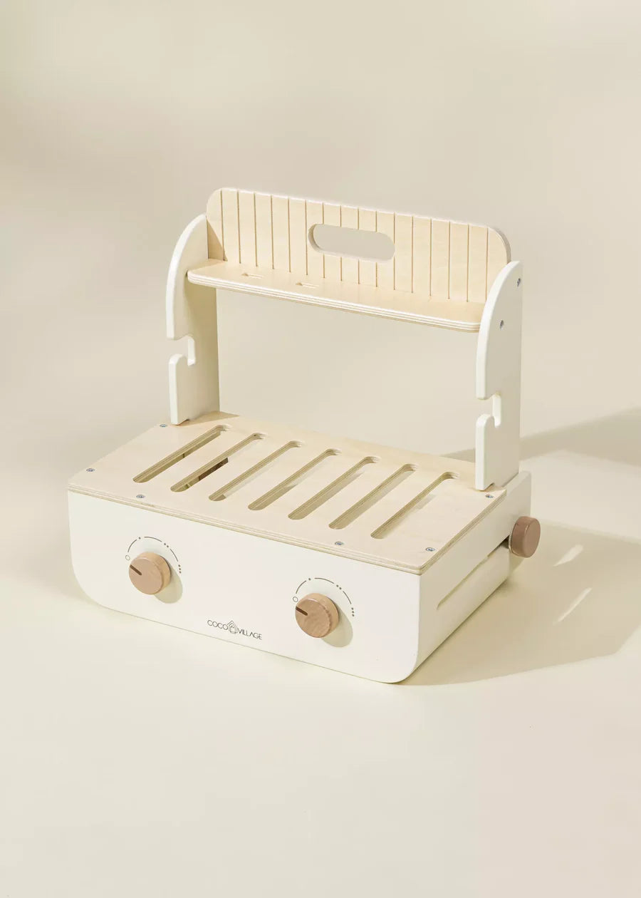 Conjunto de barbacoa de madera