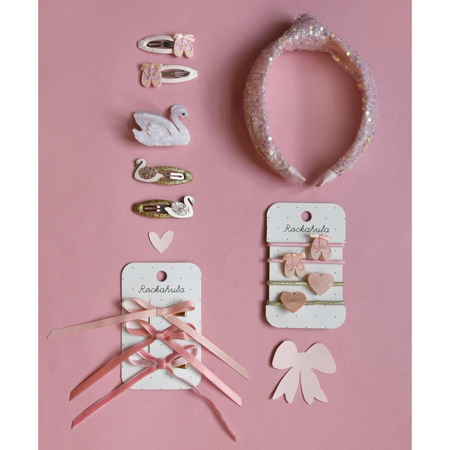 Conjunto de Ganchos Laço Rosa