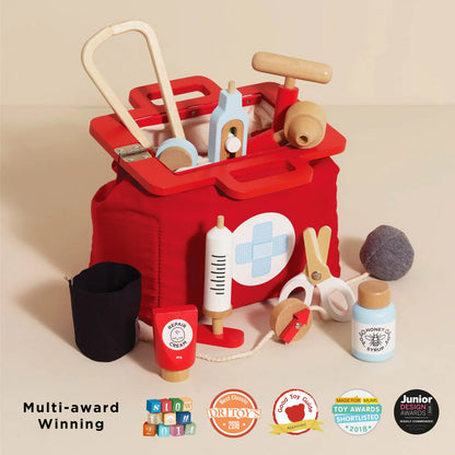 Vintage Wooden Medical Kit – Pretend Play Game