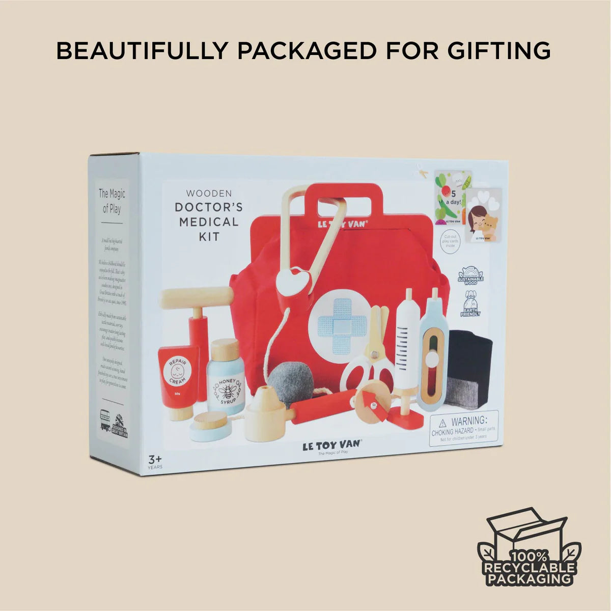 Vintage Wooden Medical Kit – Pretend Play Game