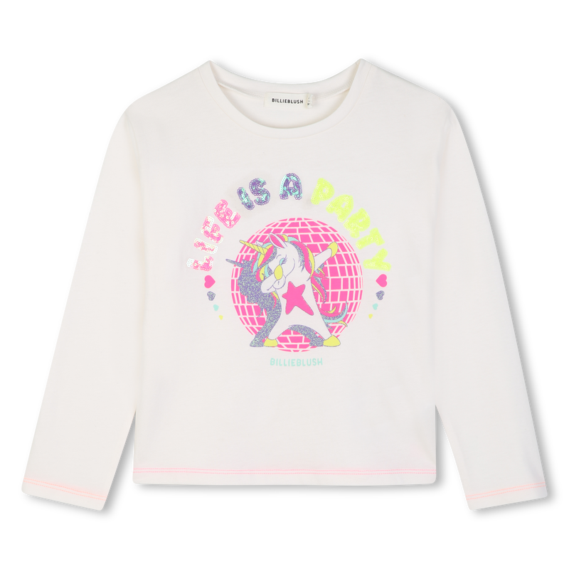 T-shirt de Manga Comprida com Glitter e Lantejoulas BILLIEBLUSH