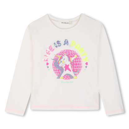 T-shirt de Manga Comprida com Glitter e Lantejoulas BILLIEBLUSH