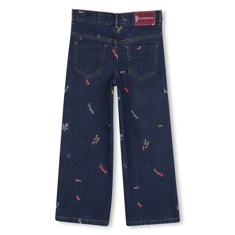 Calças de Ganga com Bordados Multicolor BILLIEBLUSH