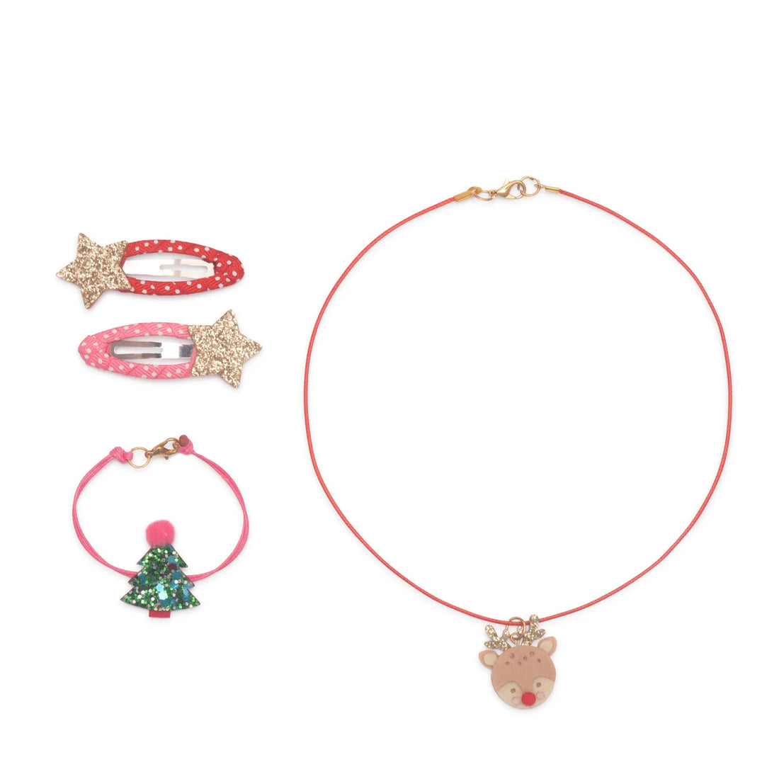 Conjunto de ganchos e colares de natal