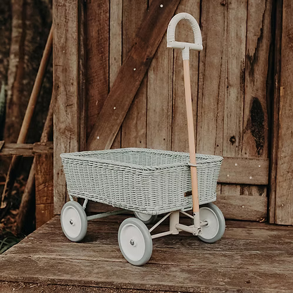 Carrinho em Rattan Olli Ella – Wonder Wagon Vintage Blue