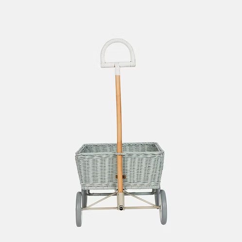 Carrinho em Rattan Olli Ella – Wonder Wagon Vintage Blue