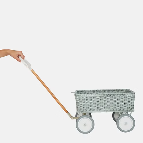 Carrinho em Rattan Olli Ella – Wonder Wagon Vintage Blue
