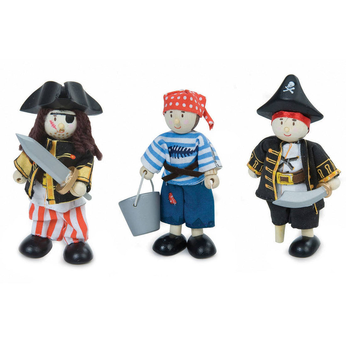 Conjunto de 3 Piratas – Sammy, Jacob &amp; Cap’n | Le Toy Van