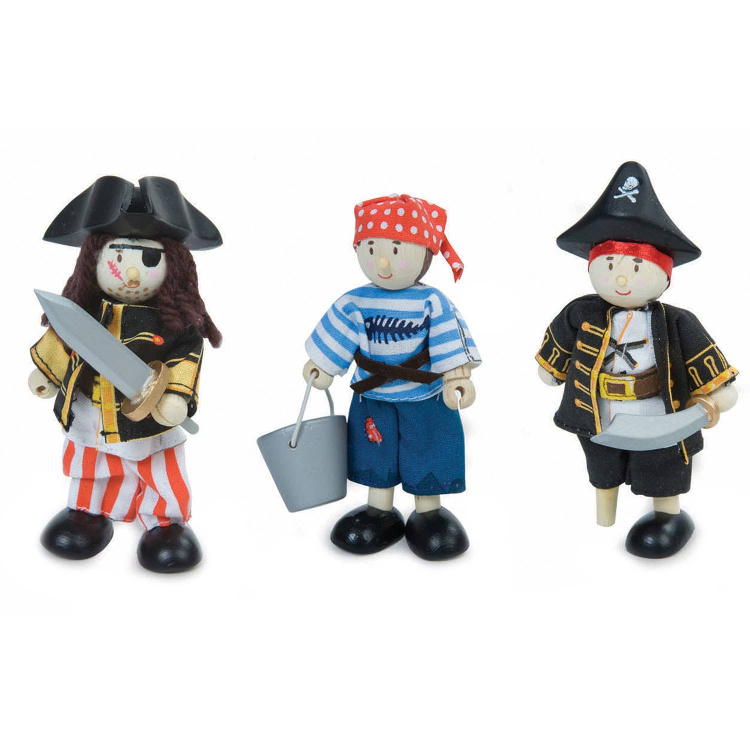 Conjunto de 3 piratas: Sammy, Jacob y Capitán | Le Toy Van