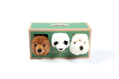 Caixa com 3 mini cabeças de parede - Ursos