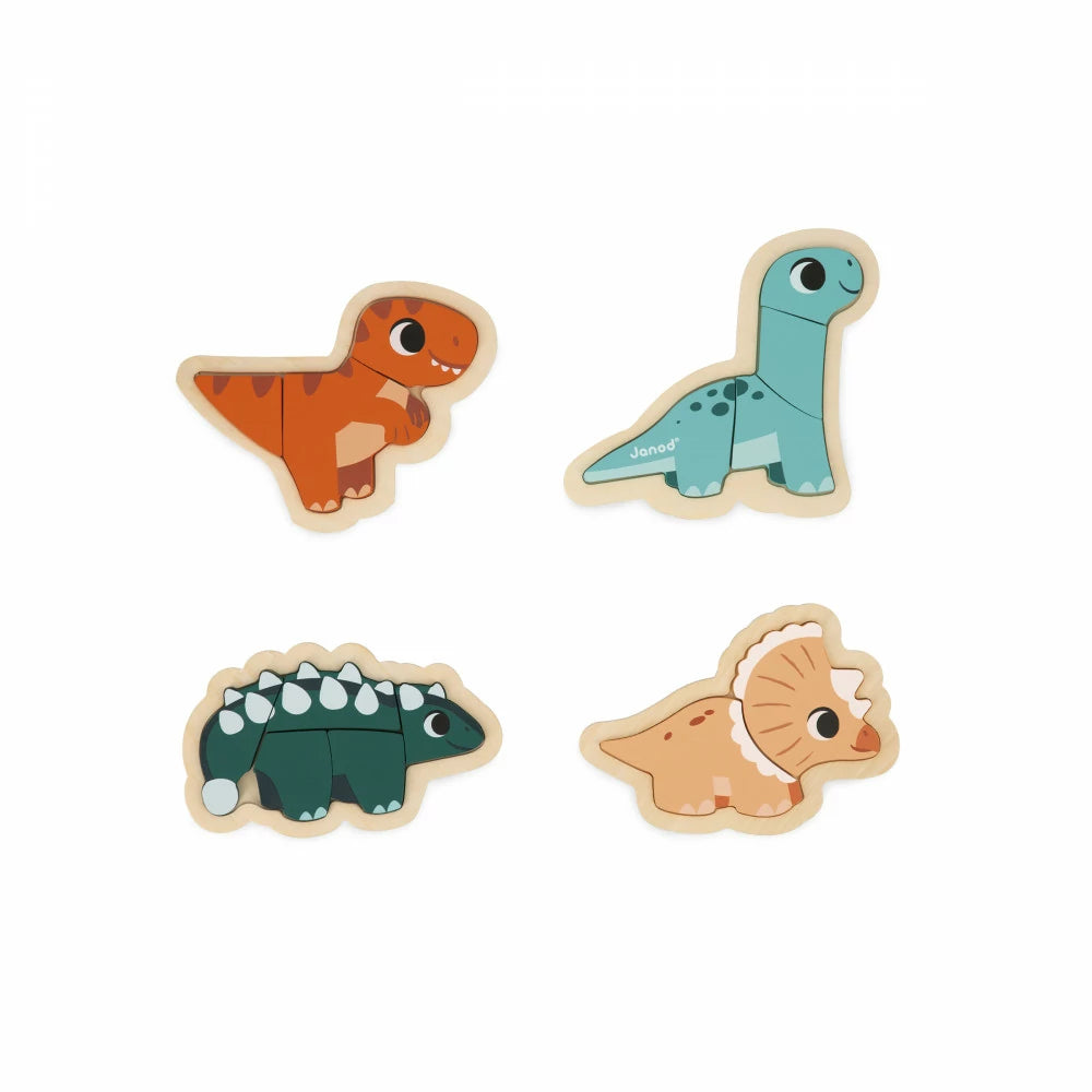 4 rompecabezas progresivos de dinosaurios