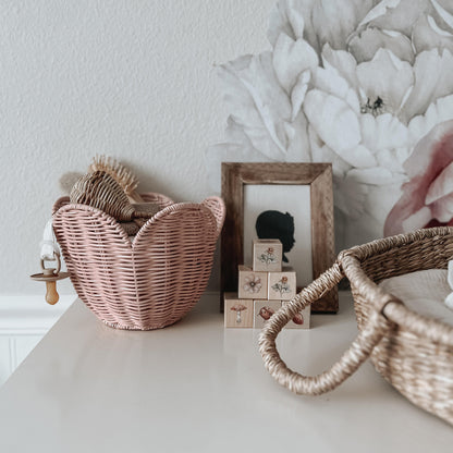 Conjunto de Cestos em Rattan Lily – Blush