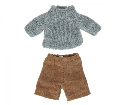 Conjunto de camisola e calças de malha para o irmão mais velho - Maileg