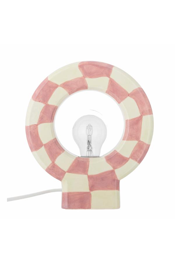Lámpara de mesa rosa de gres