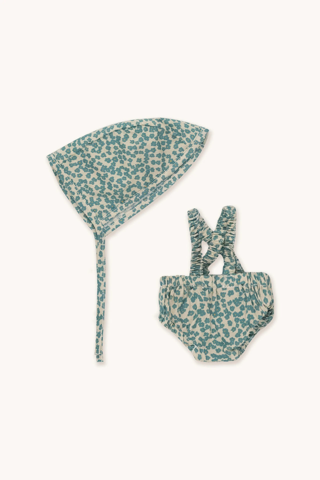 Gommu Green Flowers - Pantalones cortos y sombrero