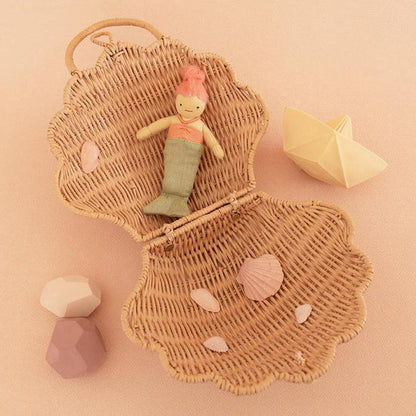 Olli Ella Rattan Shell Basket - limited edition