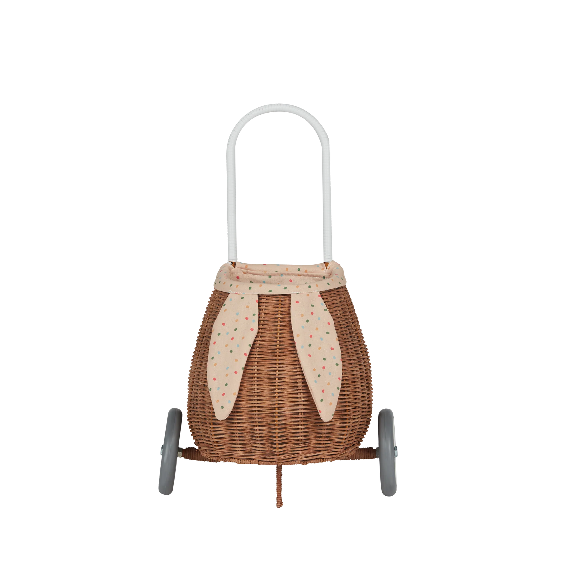 Olli Ella – Rattan Bunny Luggy com Forro